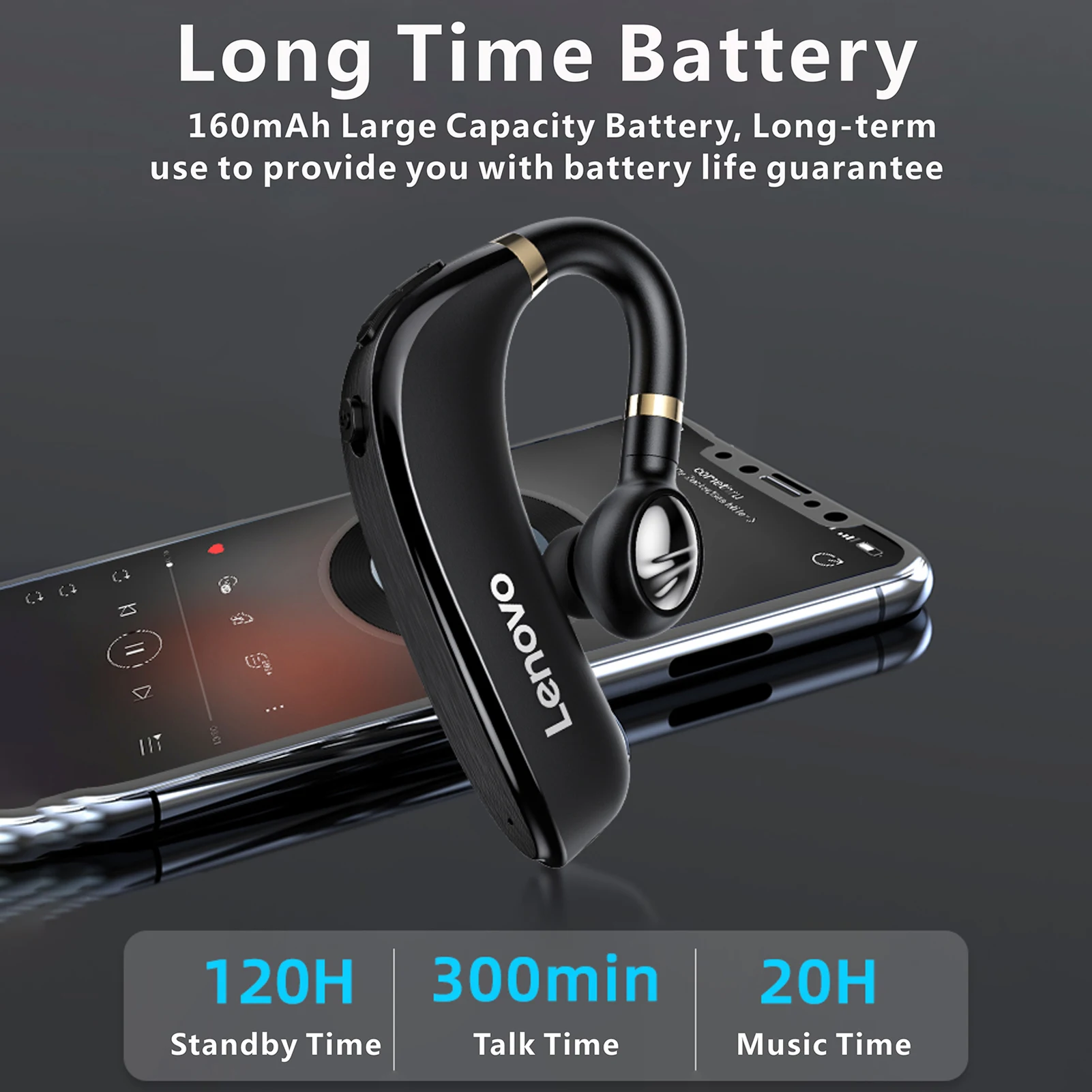 Lenovo HX106 Bluetooth 5.0 zestaw Głośnomówiący Słuchawki Słuchawki Bezprzewodowe Douszne Słuchawki HD Z Mikrofonem Dla iPhone forxiaomi