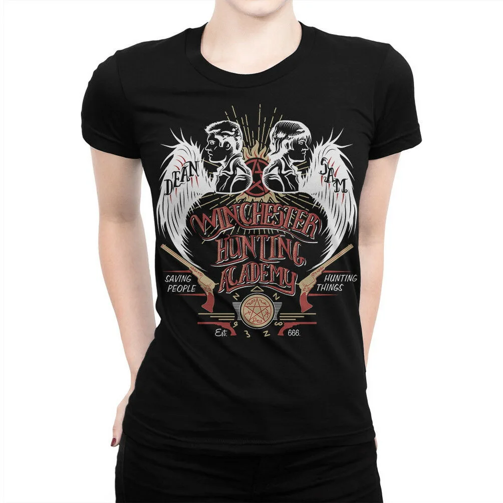 Supernatural Sztuki T-Shirt, Winchester Akademia Męska, Damska Koszulka, Wszystkie Wymiary Lato O-Neck T-Shirt Topy