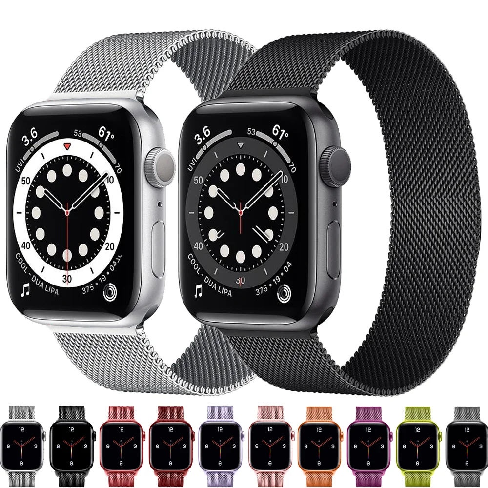 Pasek ze stali nierdzewnej dla apple watch 6 se 5 4 3 Magnetyczny zawias pasek do smartwatch correa bransoletka mc band 44 mm 42 mm 40 mm 38 mm