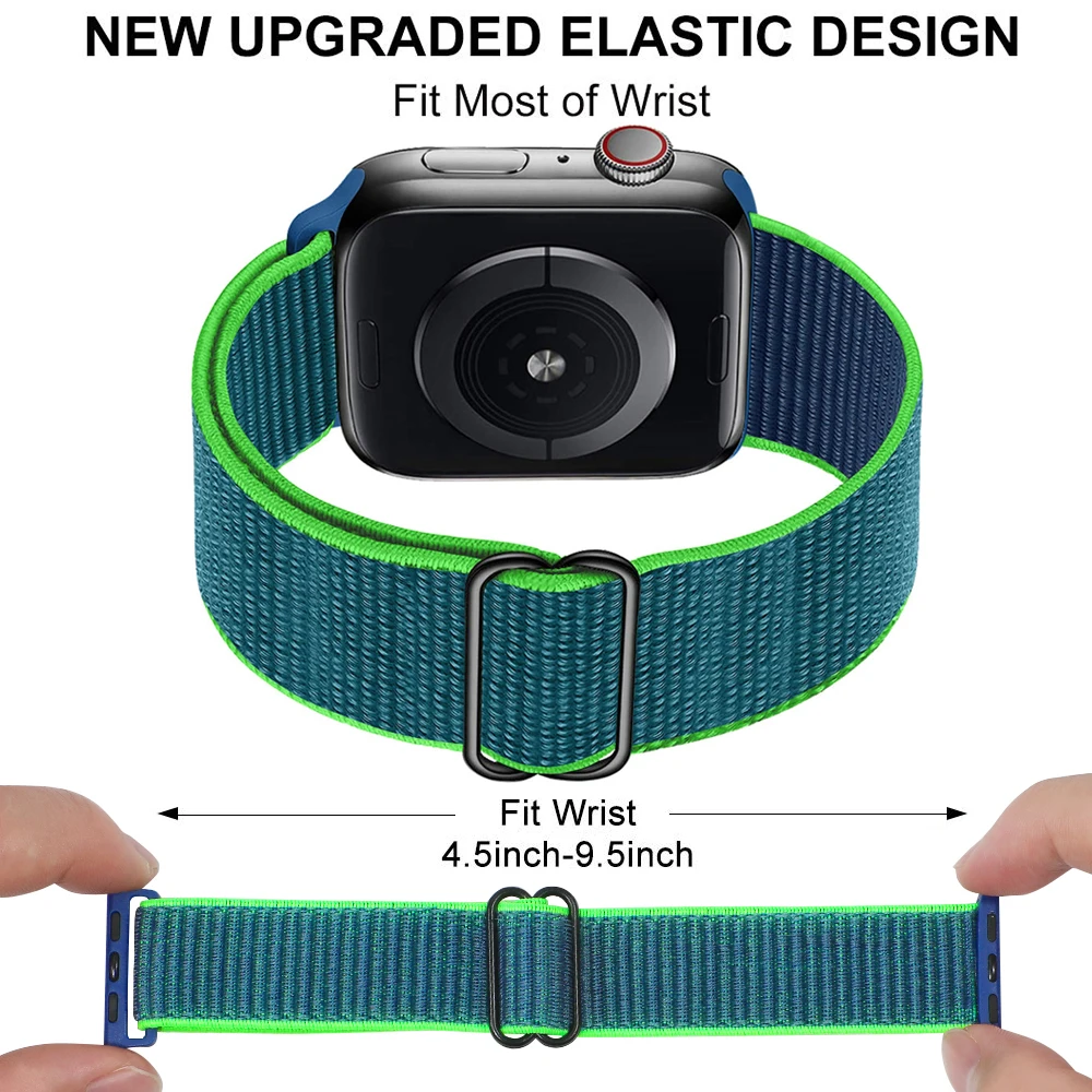 Elastyczna sportowa pętla dla Apple watch band 44 mm 40 mm 38 mm 42 mm Regulowany nylonowy bransoletka Solo Loop mc series 3 4 5 6 se
