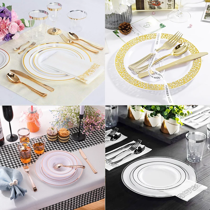 Premium naczynia party tupperware zestaw party dekoracja stołu kubek papierowy talerz słoma ślub urodziny dostawy