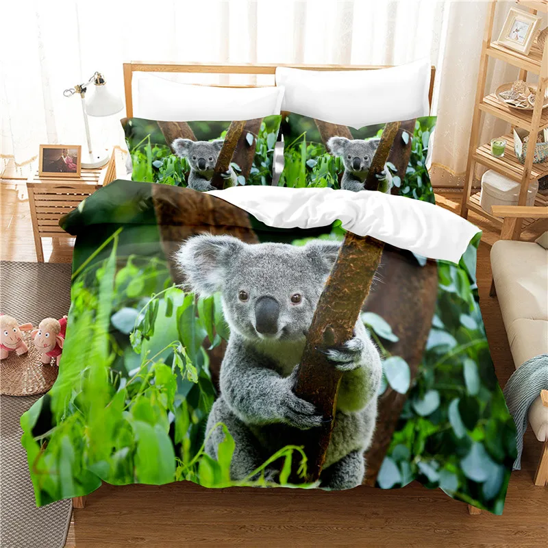 Piękny Zestaw Pościeli Koala Kołdrę 3d Pościel Druk Cyfrowy Pościel Queen Size Pościel Modny Design