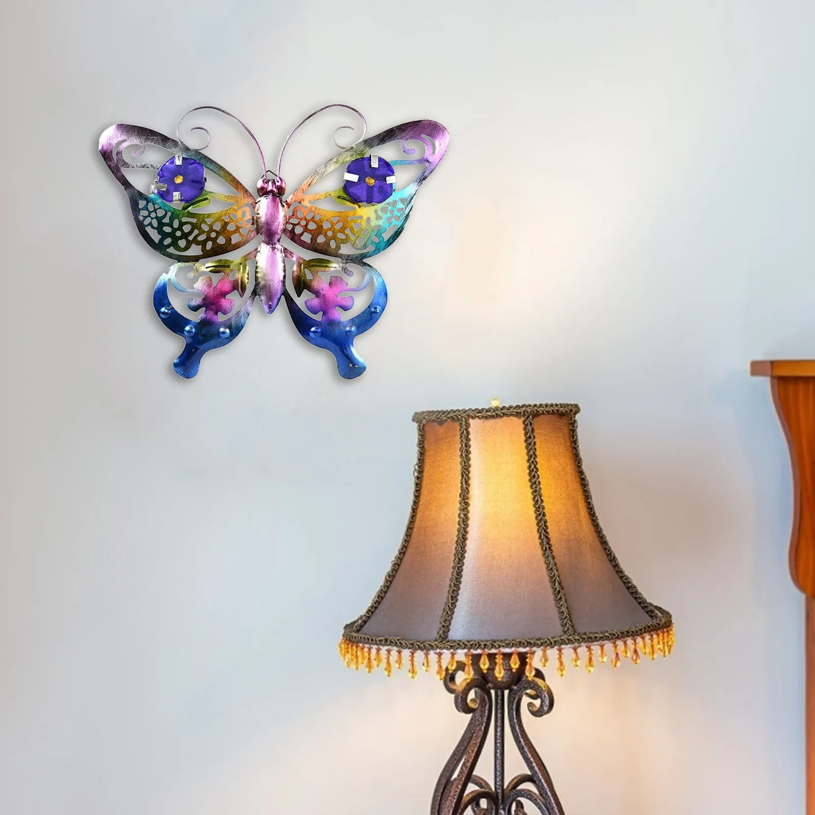 Nowa Symulacja Motyle Puste Żelazne Rzemiosła Stereo Tło Ścienny Dekor Salon Sypialnia Ornament Sprzedaż 2021