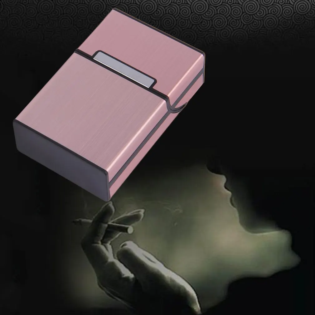 Akcesoria Dla Palących Mężczyzn Pani Prezent Pojemnik Do Przechowywania Papierosów Etui Stop Aluminium Uchwyt Tytoniu Kieszonkowy Pole Magnetyczne Przycisk