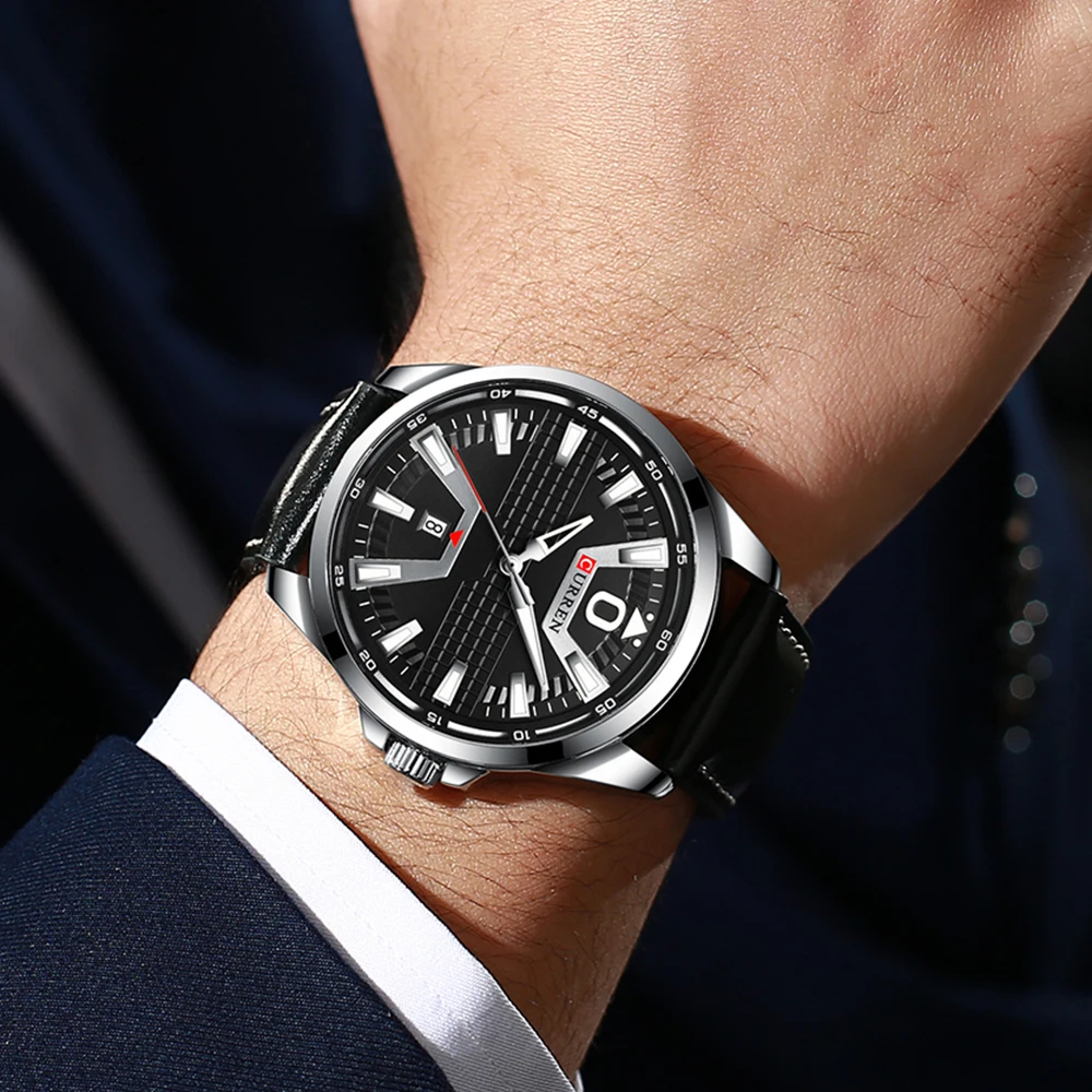 Curren 8379 Creative Clock Watch Man Fashion Luxury Brand Watch Leather Zegarek Kwarcowy Biznesowe Zegarek Auto Date Relogio Masculino