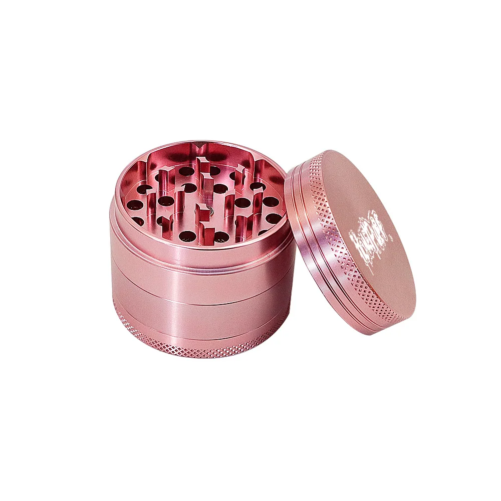 HONEYPUFF Aluminum Pink Herb Grinder 50MM 4 Piece Metal Tobacco Herbal Młynki Spice Crusher