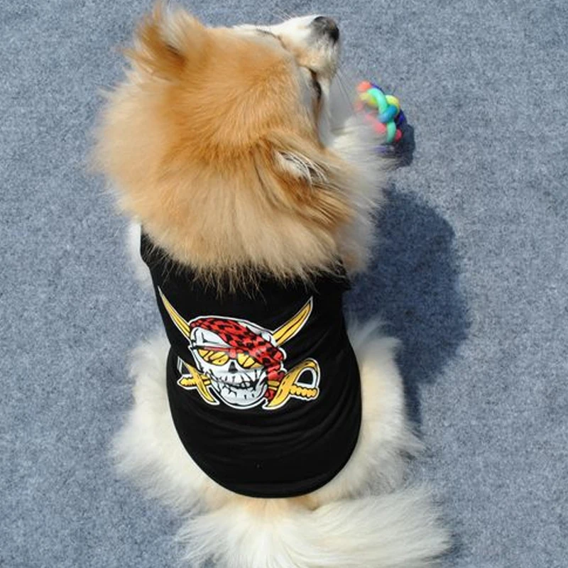 1szt Wysokiej Jakości Unisex Pet Dog Odzież Miękka Pet t-Shirt Kamizelka Lato Szczeniak Kot Odzież Kamizelka Czarny