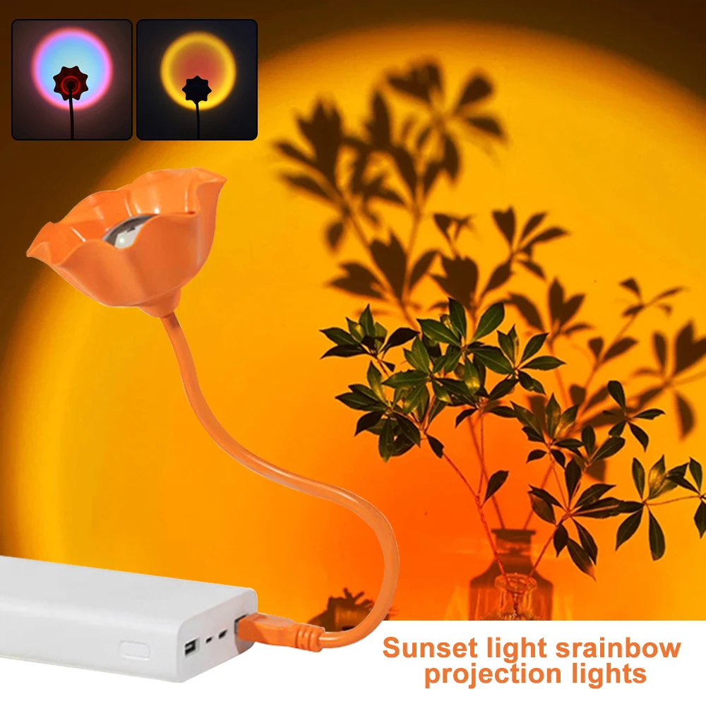 USB Rainbow Zachód słońca Lampa Atmosfera Nocy Światła Główne Kawiarnia Tło Ścienne Dekoracja Kolorowa Lampa Dropshipping