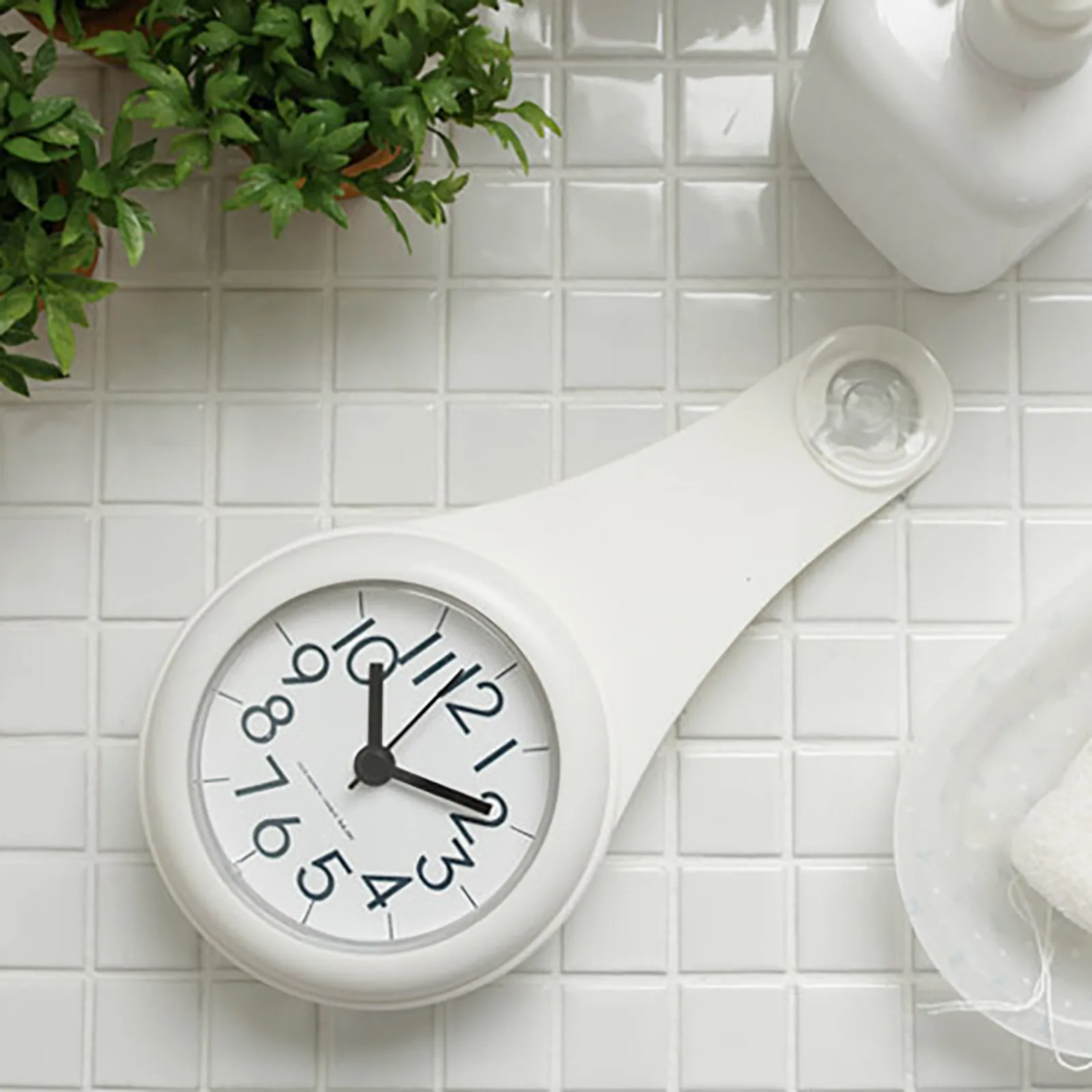 Moda Kolorowe Kuchnia Łazienka Zegar Ścienny Wodoszczelny Prysznic Wisi Wystrój Zegar Ścienny Z Przyssawkami Dekoracji Domu