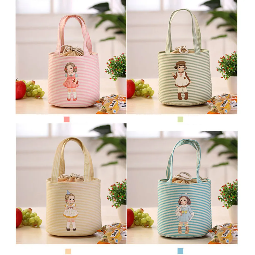 2021 Lunch Box Cute Doll Thermal Insulated Tote Cooler Bag Bento Pouch Lunch Container For Women Wygodna torba Na lunch