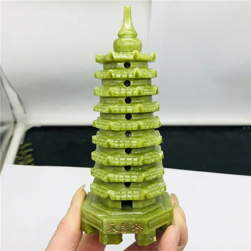 Kamień naturalny jade pagoda punkt rzeźbiony kamień вэньчан wieża energia i kryształ uzdrowienie chakra, kryształy