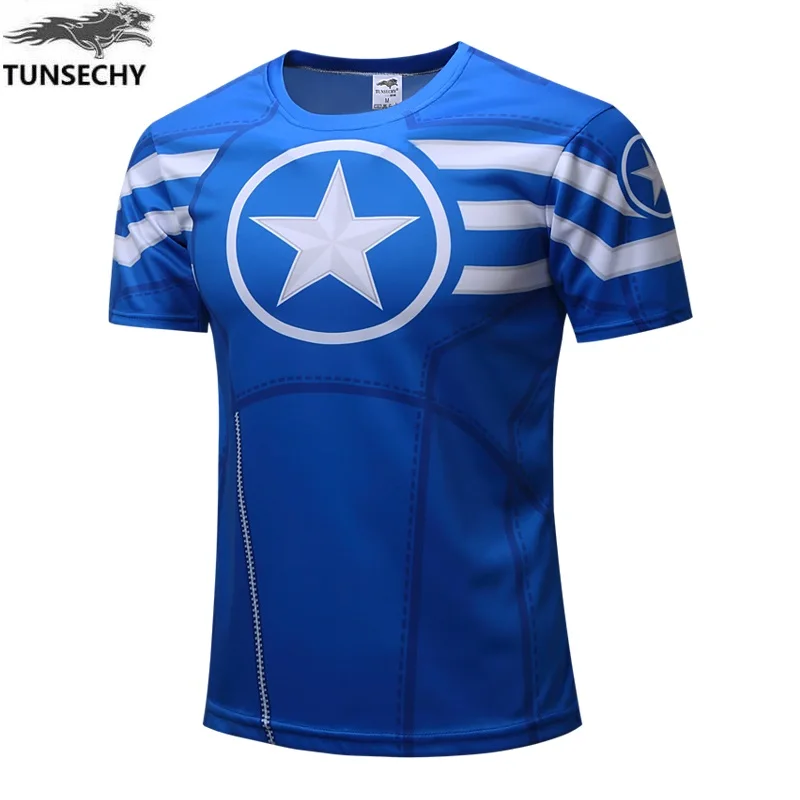 Nowa męska koszulka z krótkim rękawem blue captain summer casual men ' s 3D printing all-match loose top