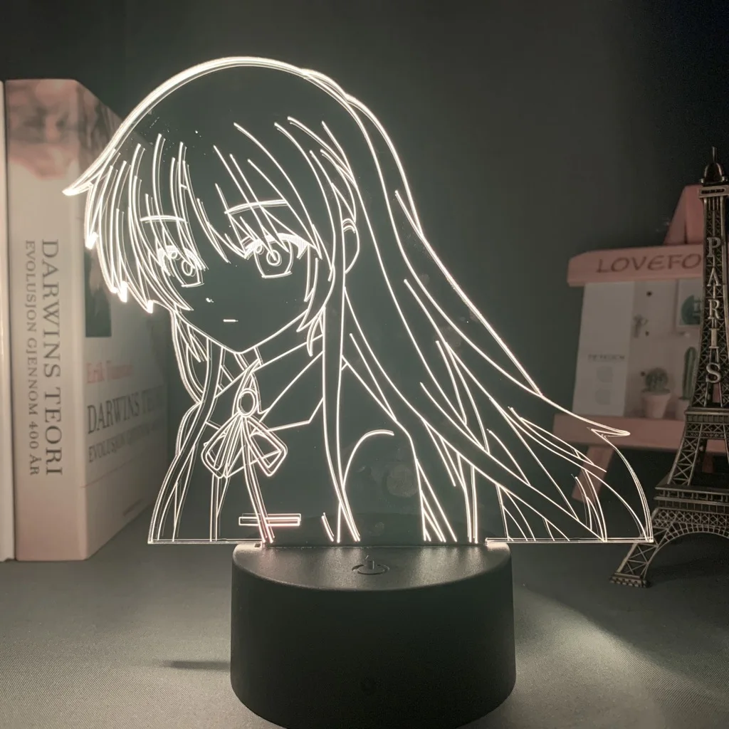 3d Led Lamp Anime Angel Beats for Bedroom Decorative Nightlight Birthday Gift Room Lamp Acrylic Led Night Light Angel Beats
