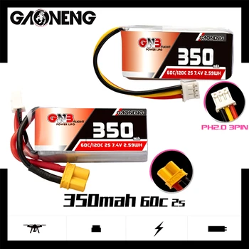 5 Szt./KPL. Gaoneng Gnb 350mAh 2S 7.4 V 60 C/120 C HV Lipo Battery XT30 Plug/PH2.0 Plug Do Beta75X Rc Drone Fpv racing Drone