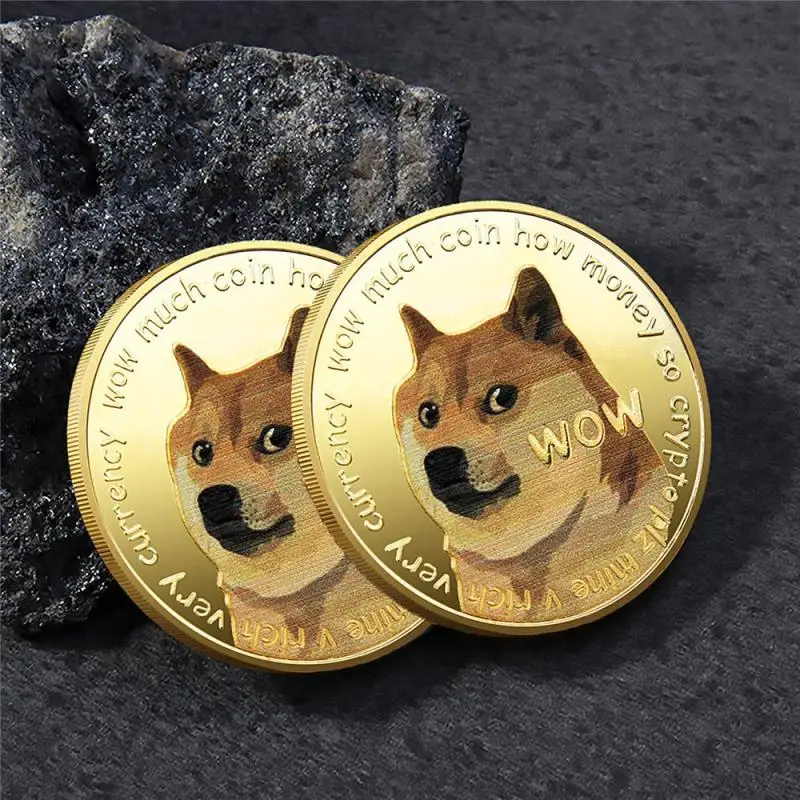 Złoto/Srebro Doge Coin Powłoką Shiba Inu Przypływ Bitcoin Doge Coin Pies Szablon Pies Pamiątkę Znaczek Metalowy Pamiątkowe Monety