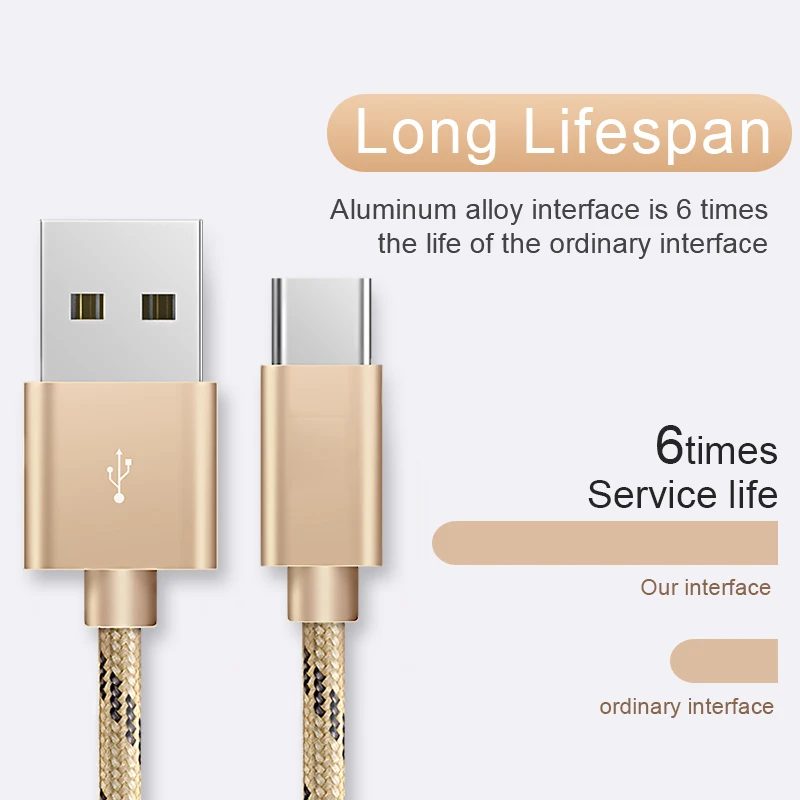 Type-C USB Kabel USB C Przewód Ładowania Taśmy C Kabel Szybka Ładowarka Kabel QC 3.0 Charge Kable do Samsung S10+ Huawei Honor Xiaomi LG