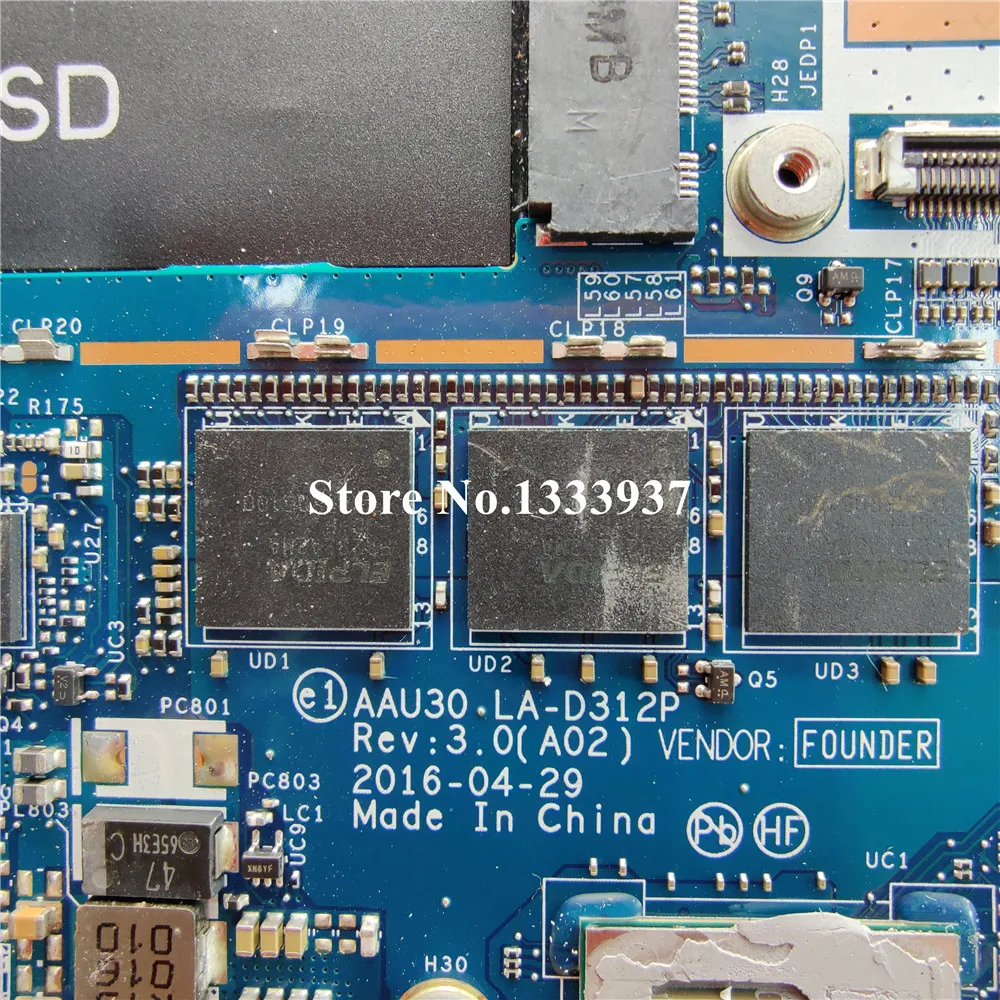 Płyta główna laptopa AAU30 LA-D312P M5-6Y54 dla płyty głównej DELL Latitude 13 E7370 7370