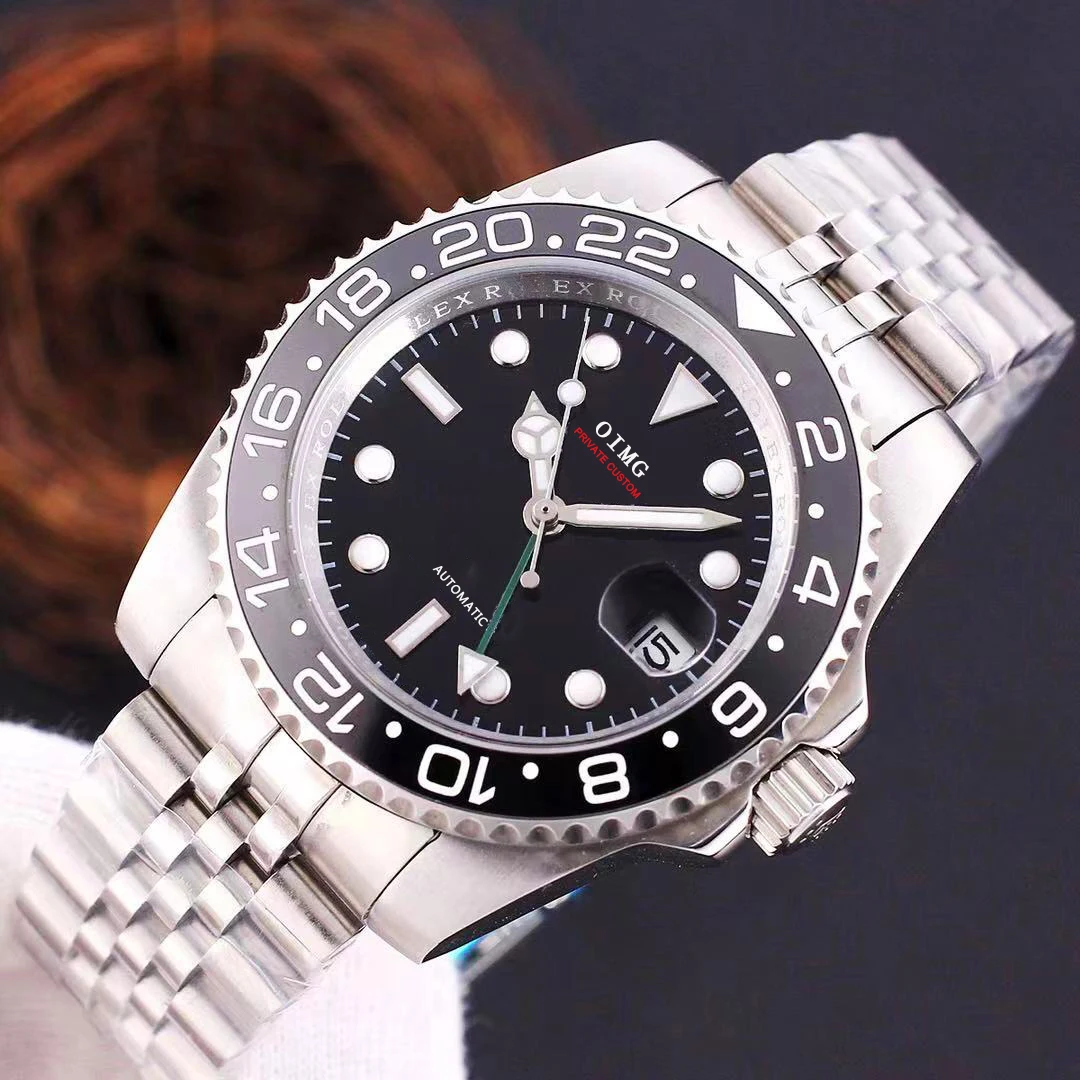 40 mm diamentowa membrana kryształowe lustro jasne ze stali nierdzewnej 4-pin GTM męskie zegarki marki luksusowe automatyczne zegarki mechaniczne R89