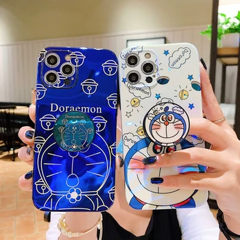Niebieskie światło Doraemon etui dla iPhone 12 12Promax x xs xr xsmax 11 7 8 7plus 11promax miękka powłoka z łącznikiem