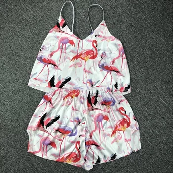 Lato Druku Zwierząt Piżamy dla Kobiet Seksowna Piżama Piżama Femme Fox Drukowania V Szyi Domowy Strój Piżamy Dropshipping