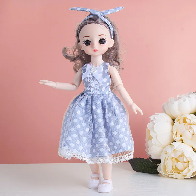 12-Calowe Ruchome Stawy Kawii Cute BJD Doll Dress Up With Fashion Clothes Spódnica Strój sukienka Spódnica Królika Dżinsy dla dziewczynek Zabawki na Prezent