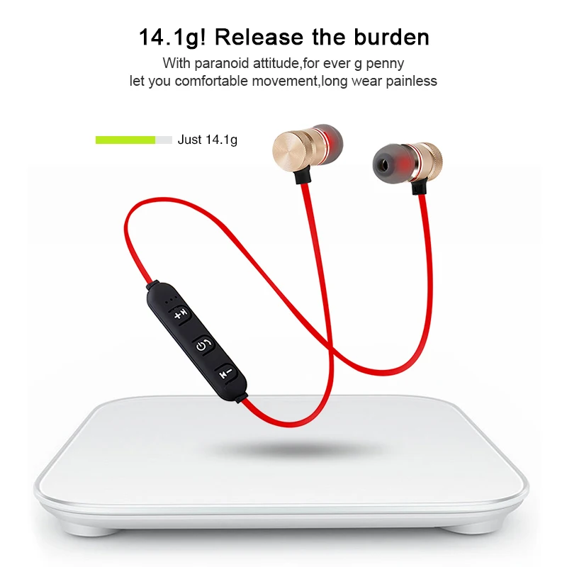 Bezprzewodowe Słuchawki Douszne Redukcja Szumów Słuchawki M9 Magnetyczna Bluetooth-Zestaw Słuchawkowy Z Mikrofonem Pot Dowód Zestaw Słuchawkowy Stereo Do Iphone