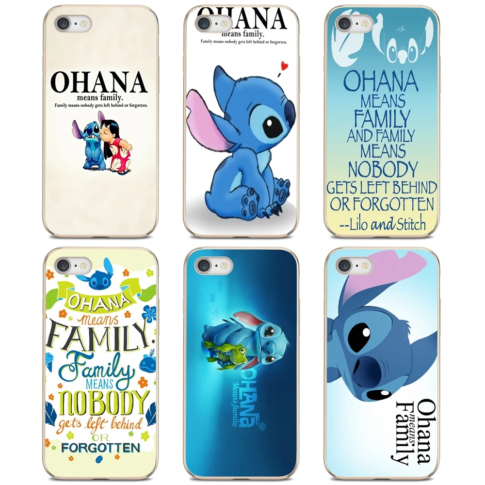 Ohana-D-Means-Family-C-Lilo Stitch Zainspirowany Miękki Futerał Dla iPhone 10 11 12 Pro Mini 4S 5S SE 5C 6 6S 7 8 X XR XS Plus Max 2020