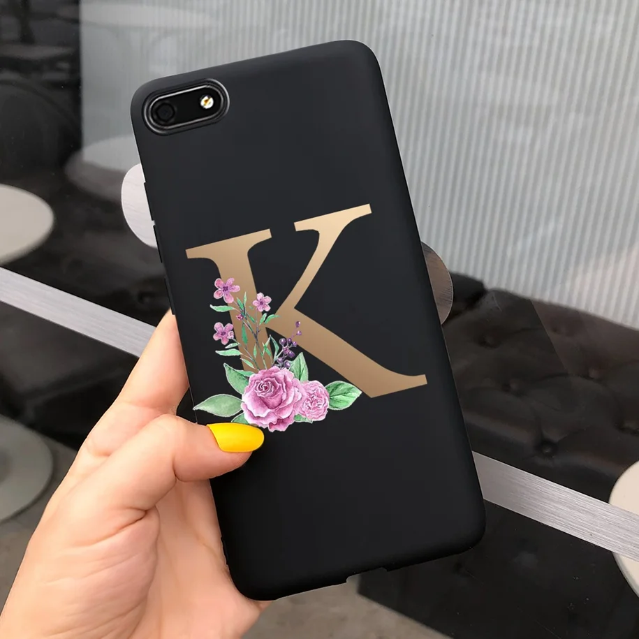 Alfabet Kwiat Silikonowy Pokrowiec na iPhone SE 2020 5 5s 6 6s 7 8 Pus Case Soft Touch Czarny Różowy Matowy Tpu Etui do Telefonu Shell
