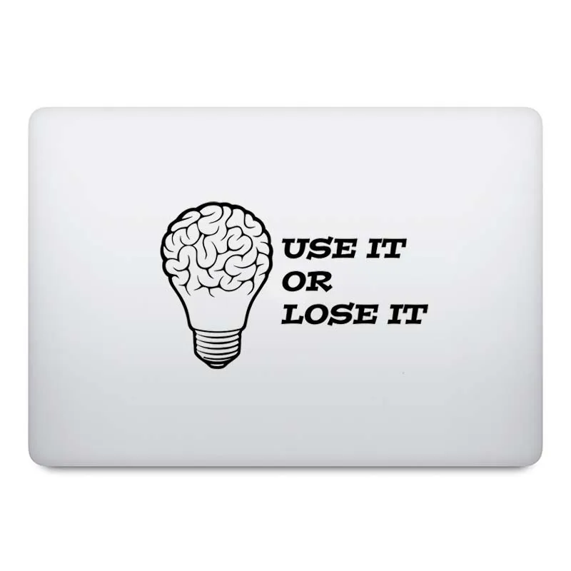 Brain Bulb Funny Humor Quote Laptop Sticker for Macbook Air Pro 16