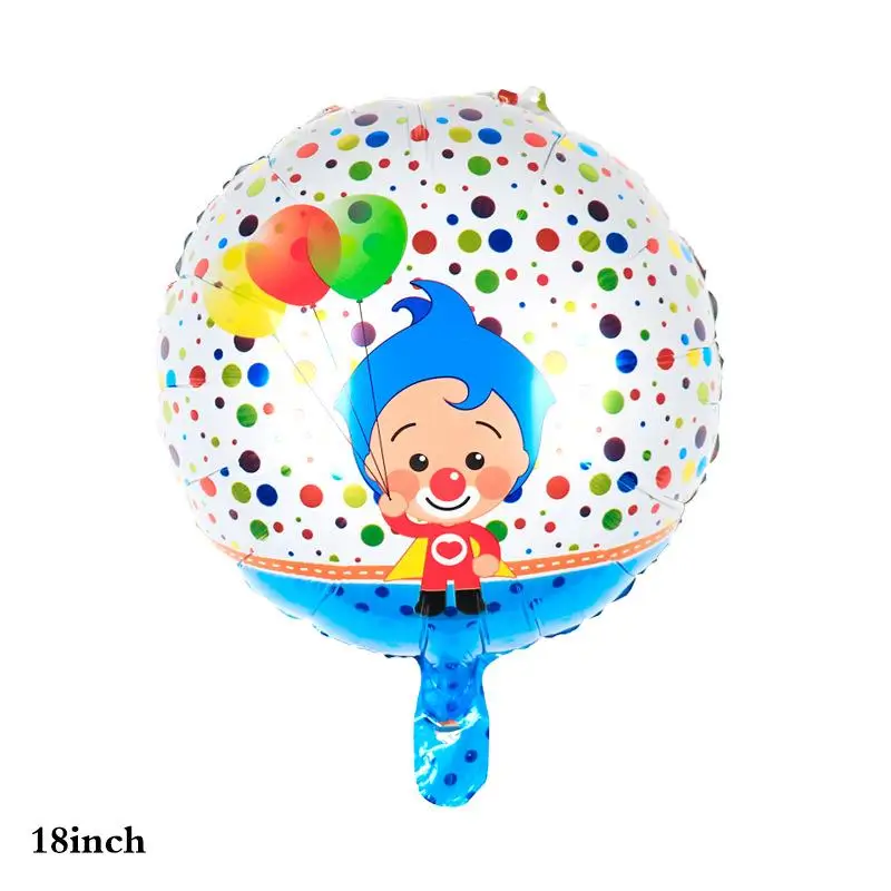 5szt Kreskówka Плим Плип Clown Folia Balony Niebieski Czerwony Błazen Butla Z Okazji Urodzin Dekoracje Baby Shower Air Globos Kid Toy
