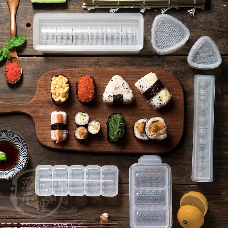 1szt Sushi Formy Narzędzia Robi Ryżowy Kula lub Herbaty DIY Onigiri Sushi Ryż Formy Jedzenie Press Kuchnia Bento Sushi Akcesoria Mata Rys.