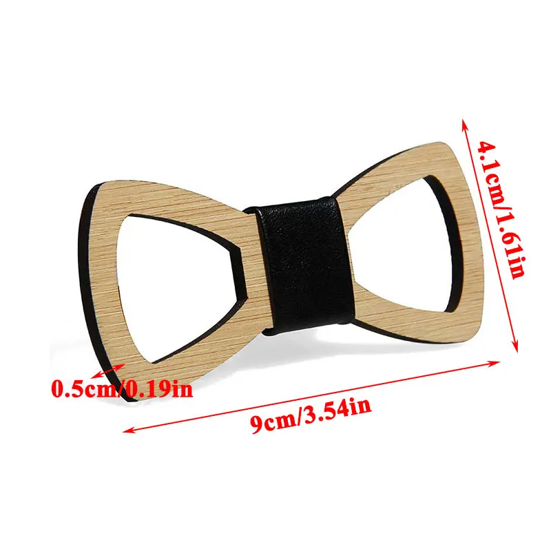 Drewniane Muszki 1szt Moda Drewniany Krawat Dla Mężczyzn, Unisex Hollow Retro Rzeźbione Drewniane Krawaty Regulowane Rocznika Muszki