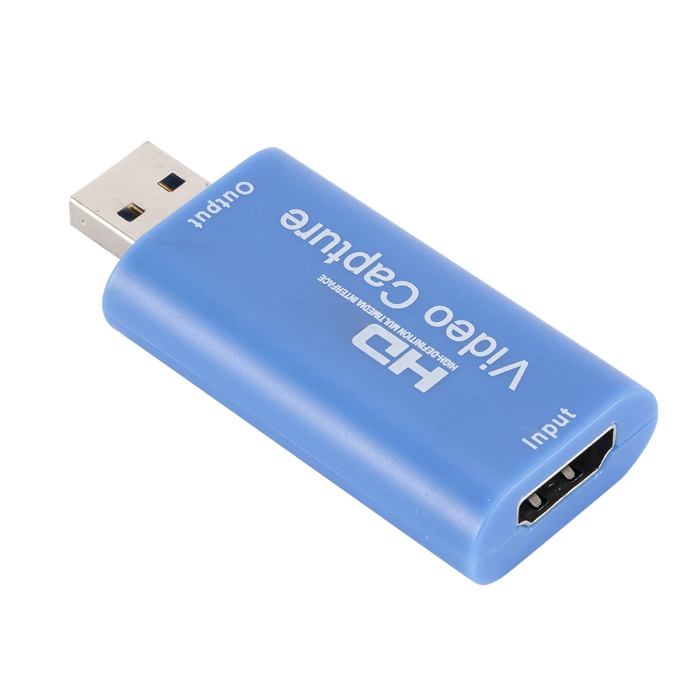 Przenośny USB 2.0 Audio Video Capture Card HDMI-kompatybilny z USB 2.0 HD 1080P Camera Record Live Mini Converter dla PC TV
