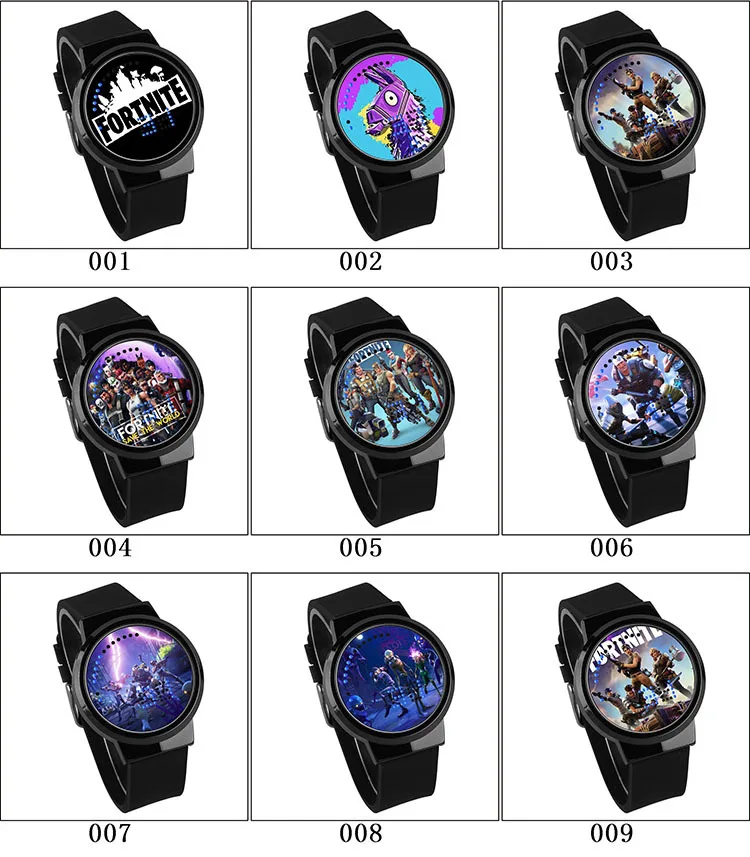 Fortnite Luminous Touch Watch LED Creative Electronic for Men Students Digital Zegarki Wodoodporny Fortnight Game Toys Kids Gift