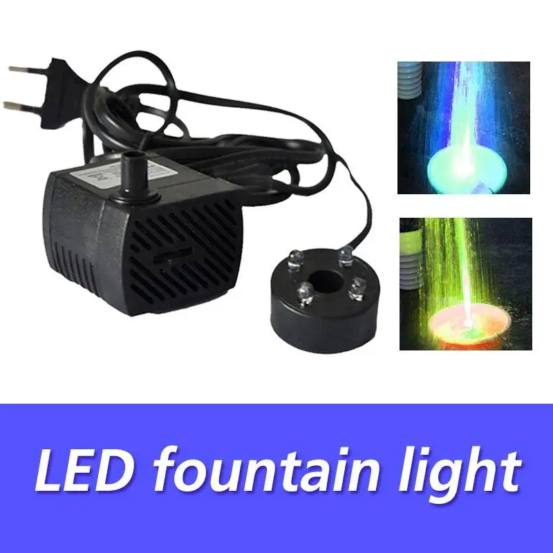 Pompa Elektryczna Zatapialna Akwarium Fontanna LED Basen Światła Kolorowe Fontanny Basen Lampy Staw Ryb Moda