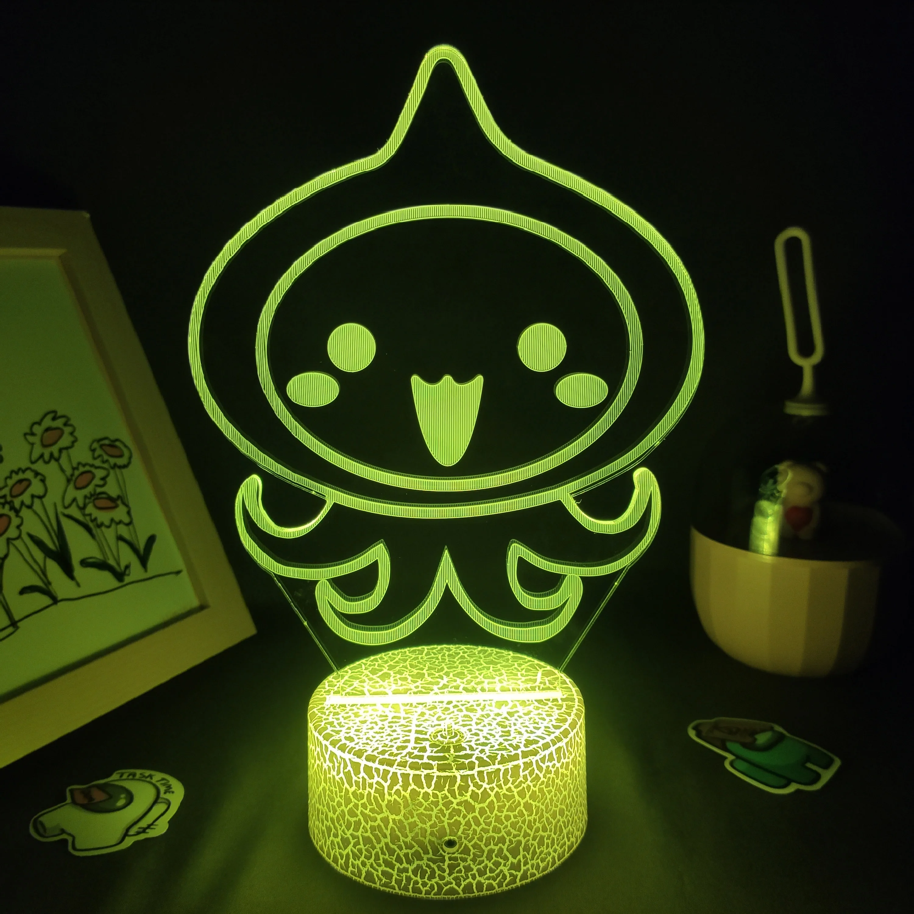 OW Game LOGO Mark Onion Small Squid 3D Lampy Led Neon RGB USB Night Lights Fajne Prezenty Łóżko, Szafka nocna Kolorowa Ozdoba