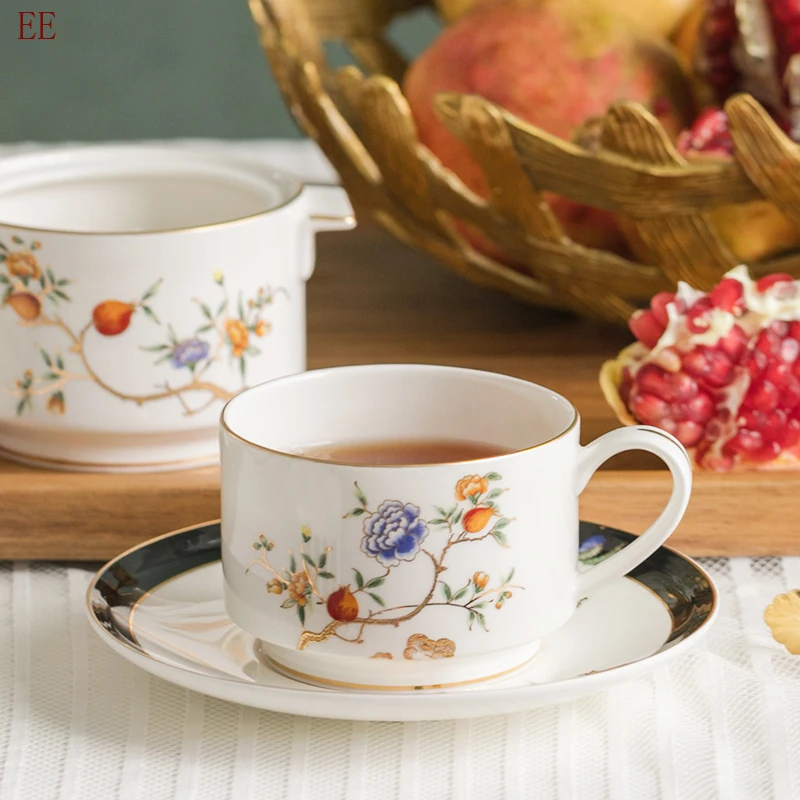 Urządzony W Luksusowym Ceramiczny Boneguard Porcelana, Kawa, Herbata, Filiżanka Spodek Zestaw Białej Porcelany, Ręcznie Malowane Filiżanki Espresso Handmade Ceramiczny Kochanka Prezent E5