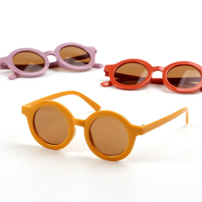 Iboode Kreskówka Okrągłe Ramki Okulary dla Dzieci Chłopcy Dziewczęta Nowe Cukierki Kolor Okulary Odkryty Podróży Gogle UV400 Odcienie