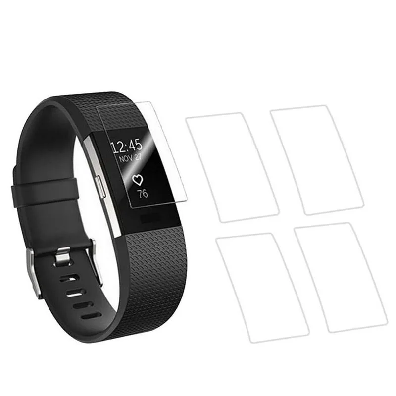 5pieces Anti-scratch Ultra Thin HD Clear Protective Film Guard For Fitbit Charge 2 Charge2 Wristband Full Screen Protector Cover
