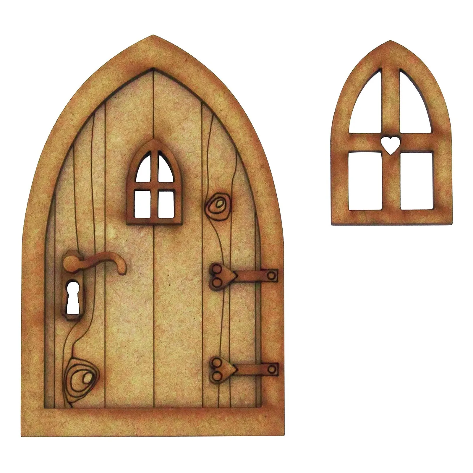 Wróżka Drzwi i Okna Zestaw do Drzew Miniaturowa Drewniana Bajki Pixie Ogród, Odkryty Wystrój Domu Dzieci DFDS889