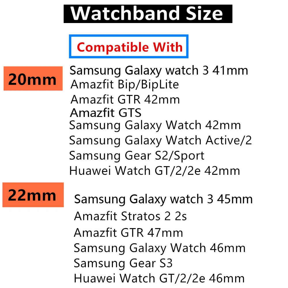 Pasek do Samsung Galaxy watch 3 active 2 45 mm 46 mm 40 mm 22 mm 20 mm pasek Amazfit 2e/GTS2 Mini/GTR 42 mm/47 mm GTS/2/Bip Bransoletka