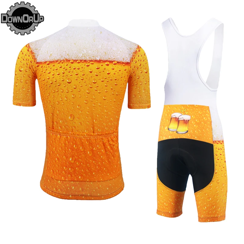Classic MEN cycling jersey set yellow BEER pro cycling clothing 9D gel oddychającym pad MTB Bike Cycling Jersey customized HOT