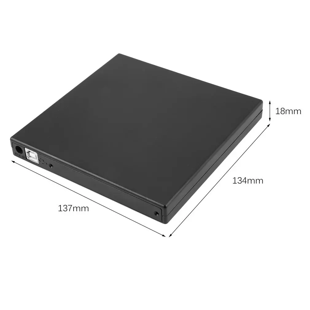 Przenośny USB 2.0 DVD CD DVD-Rom IDE Zewnętrzna Obudowa Slim do Laptopa Notebook Black Zewnętrzny Dysk twardy Obudowa Dysku
