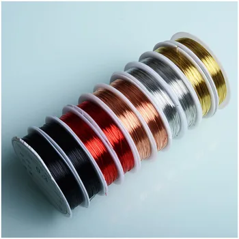 Drut miedziany 0.3 mm Grubości 0,4 mm Wielokolorowy Dodatkowe drut Miedziany DIY Akcesoria do wyrobu biżuterii
