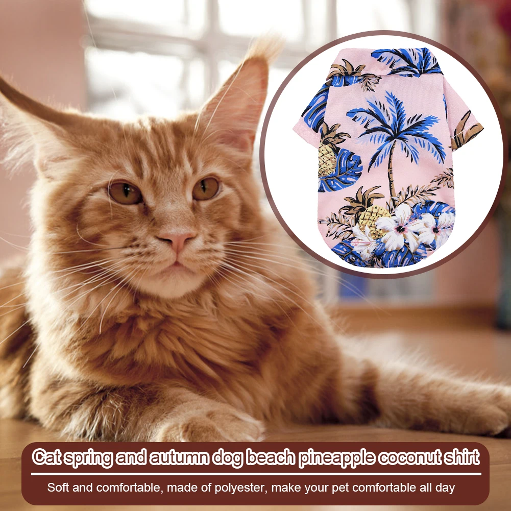 Letnia Odzież Z nadrukiem Zwierząt Pies Koszulka Hawajska Kwiat Plaża Koszula Szczeniak Płaszcz Garnitur Kot Chihuahua Odzież Strój
