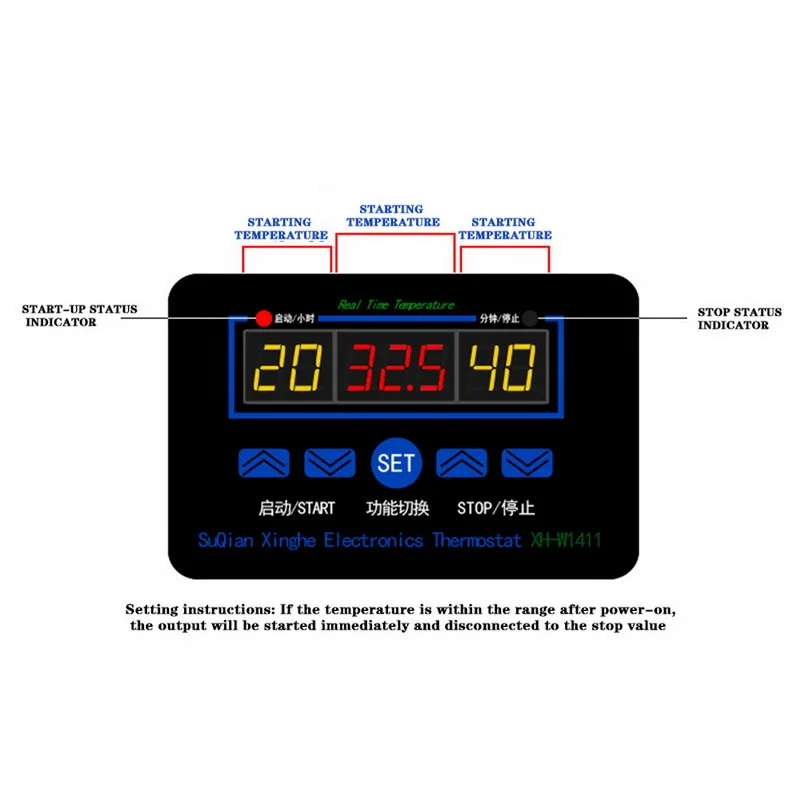 W1411 AC 220V 10A LED Cyfrowy Regulator Temperatury Termostat Przełącznik Sterowania Czujnik Do Szklarni Wodnego Hodowli zwierząt
