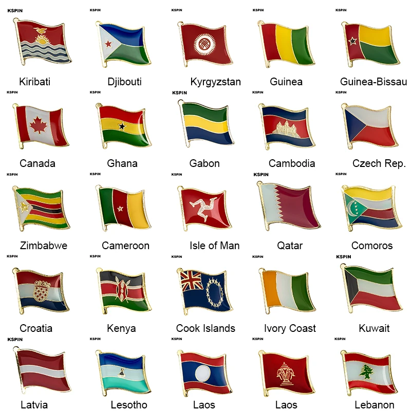 Flaga Kraju Ikonę Flagi Broszka Flaga Klapy Szpilka Międzynarodowe Turystyczne Szpilki Kolekcji 1szt