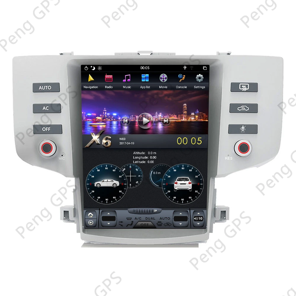 4G+128G Samochodowy 1Din CD Odtwarzacz DVD Nawigacja GPS Toyota Reiz 2005-2009 Tesla Style Android Radio Car Stereo Multimedia Headunit