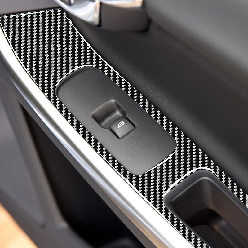 Włókna węglowego Podnośnik szyby Dekoracje Naklejki dla Volvo V60 S60 2010-2018 Samochodów Modyfikacje Wnętrza Dostawy