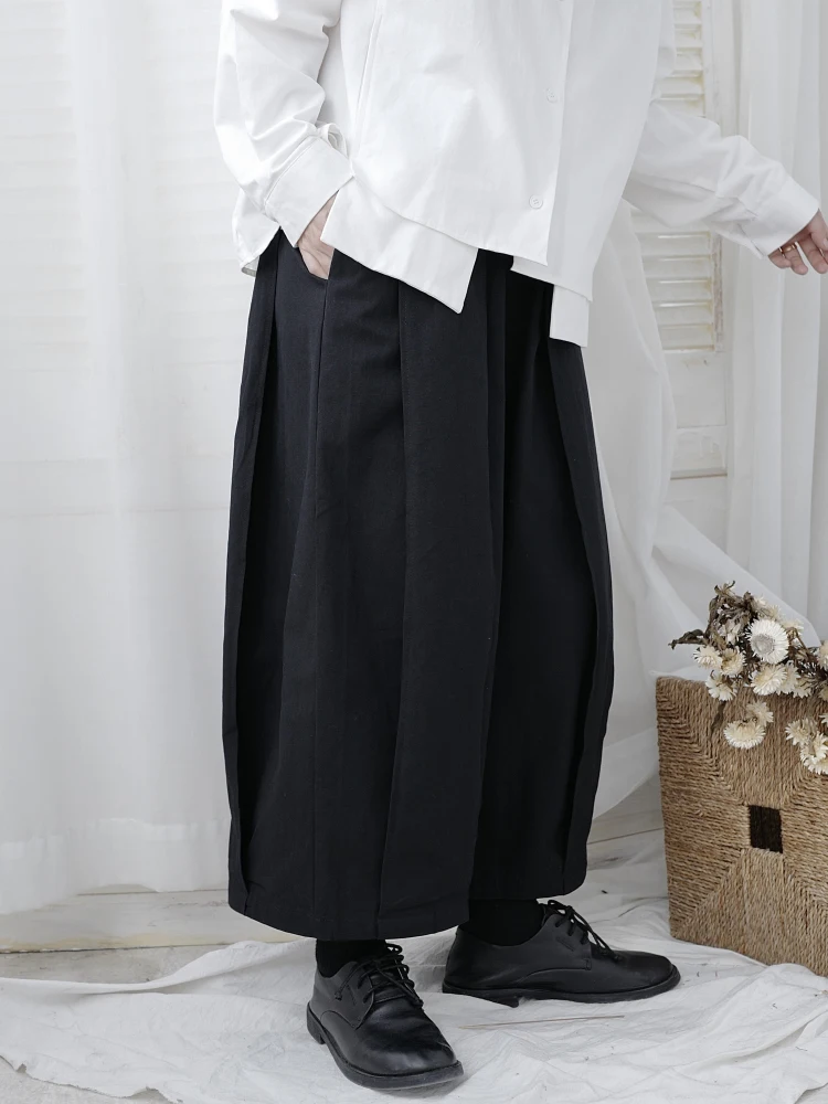 [EAM] Wysoka Elastyczna Talia Czarne Krótkie Plisowane Spodnie Nowe Temat Spodnie Damskie Moda Tide Wiosna Jesień 2021 1DA996